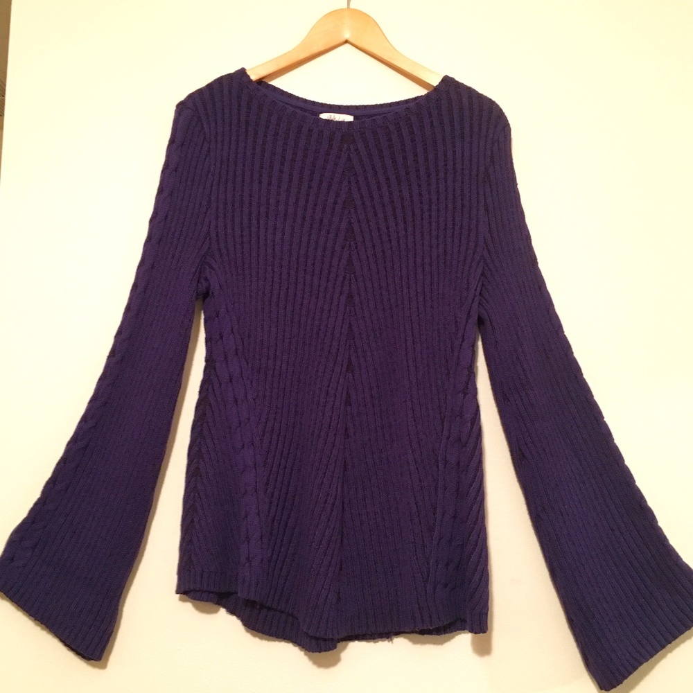 Style & Co Purple ribbed sweater